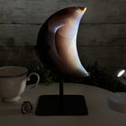 Polished Agate Crescent Moon on a Stand, 4.2 lbs & 9.5" Tall #5740NA-004 - Brazil GemsBrazil GemsPolished Agate Crescent Moon on a Stand, 4.2 lbs & 9.5" Tall #5740NA-004Crescent Moons5740NA-004