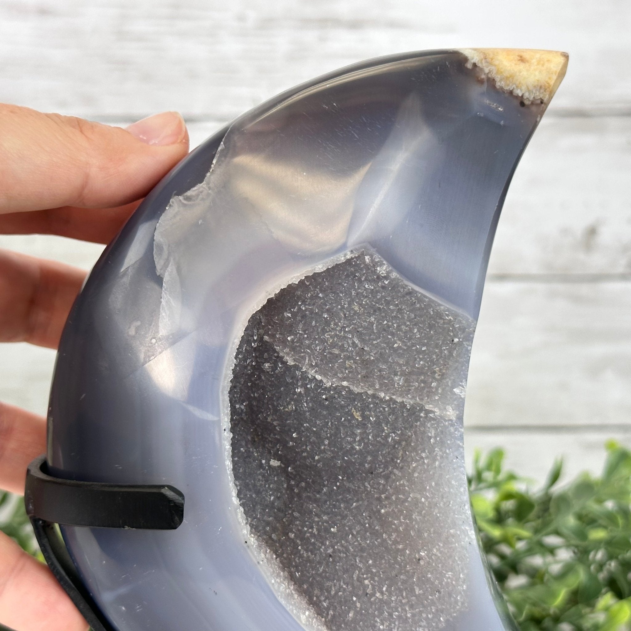 Polished Agate Crescent Moon on a Stand, 4.2 lbs & 9.5" Tall #5740NA-004 - Brazil GemsBrazil GemsPolished Agate Crescent Moon on a Stand, 4.2 lbs & 9.5" Tall #5740NA-004Crescent Moons5740NA-004