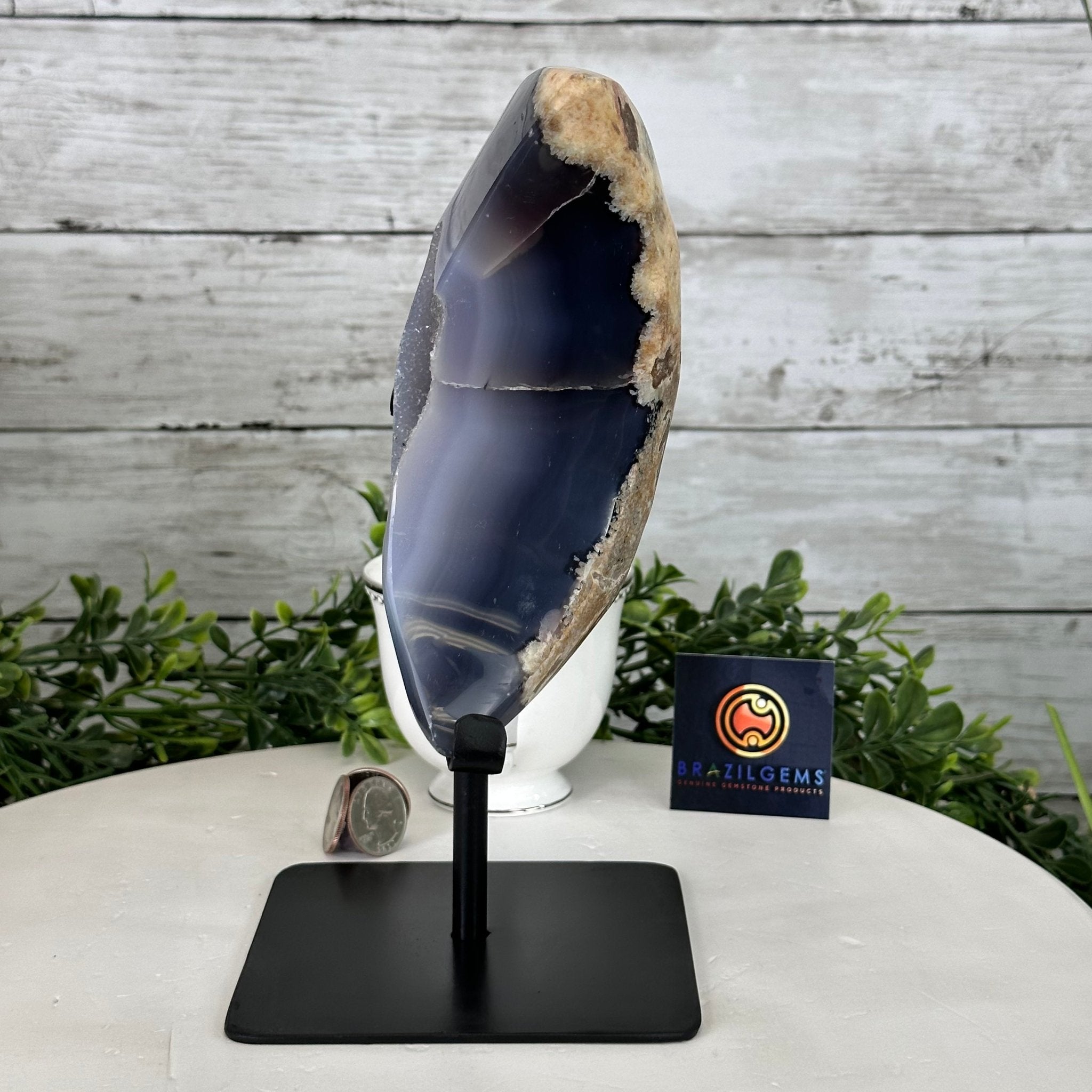 Polished Agate Crescent Moon on a Stand, 4.2 lbs & 9.5" Tall #5740NA-004 - Brazil GemsBrazil GemsPolished Agate Crescent Moon on a Stand, 4.2 lbs & 9.5" Tall #5740NA-004Crescent Moons5740NA-004