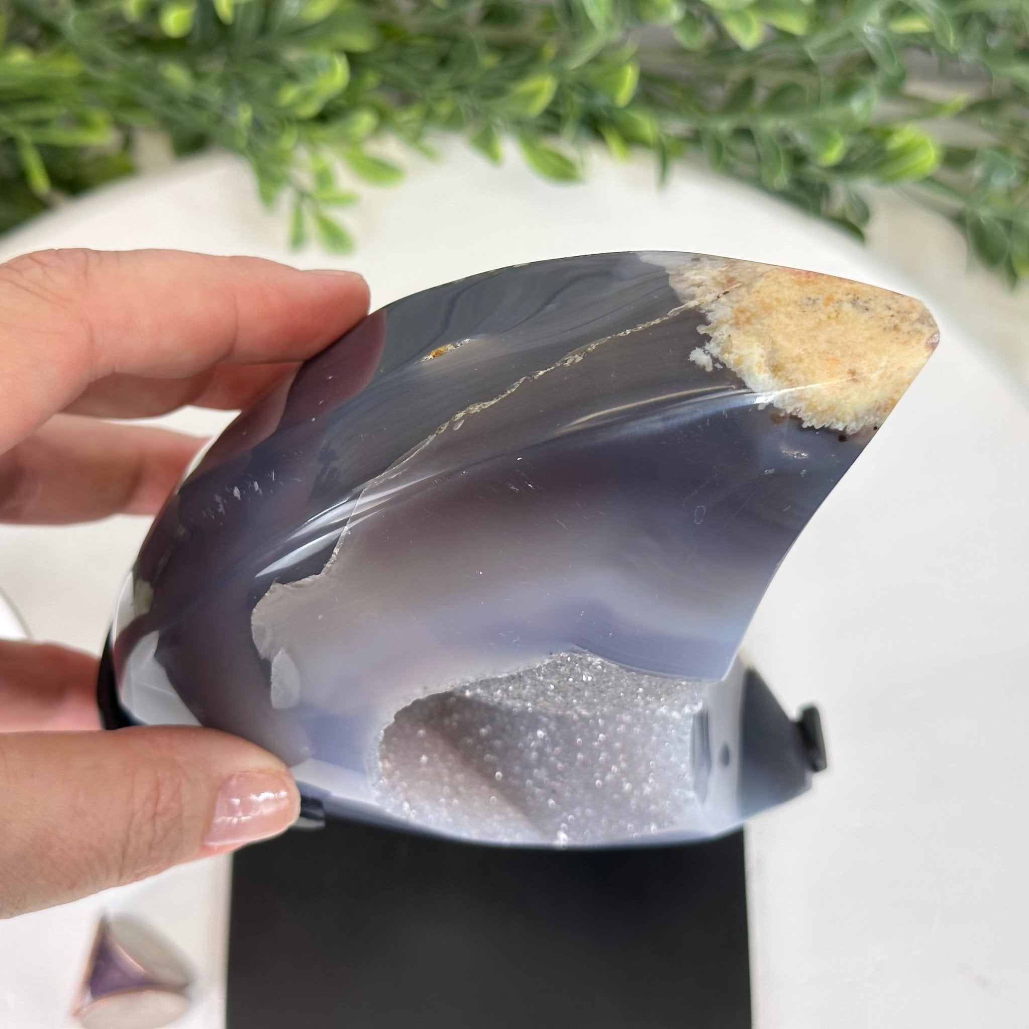Polished Agate Crescent Moon on a Stand, 4.2 lbs & 9.5" Tall #5740NA-004 - Brazil GemsBrazil GemsPolished Agate Crescent Moon on a Stand, 4.2 lbs & 9.5" Tall #5740NA-004Crescent Moons5740NA-004