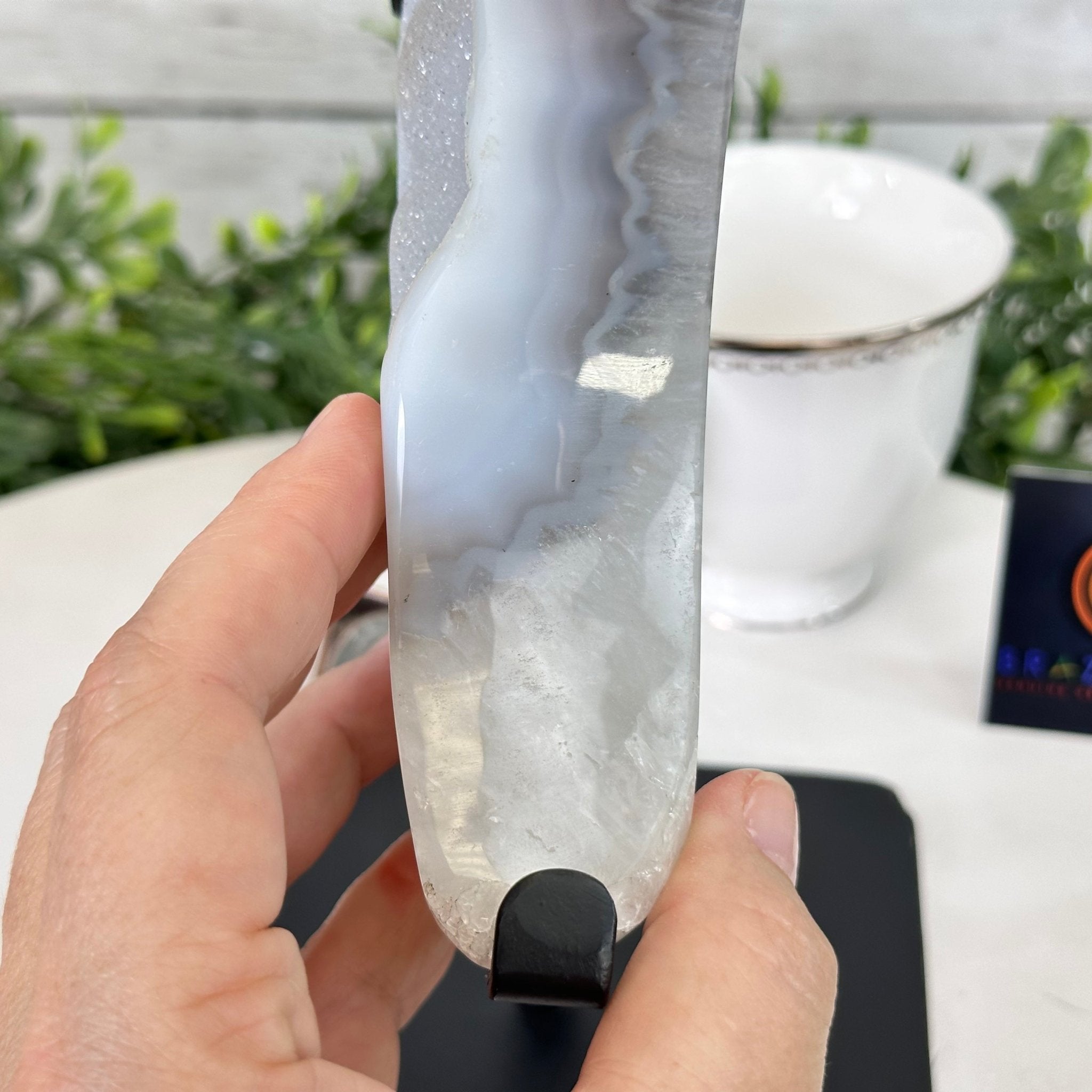 Polished Agate Crescent Moon on a Stand, 4.8 lbs & 11" Tall #5740NA-006 - Brazil GemsBrazil GemsPolished Agate Crescent Moon on a Stand, 4.8 lbs & 11" Tall #5740NA-006Crescent Moons5740NA-006