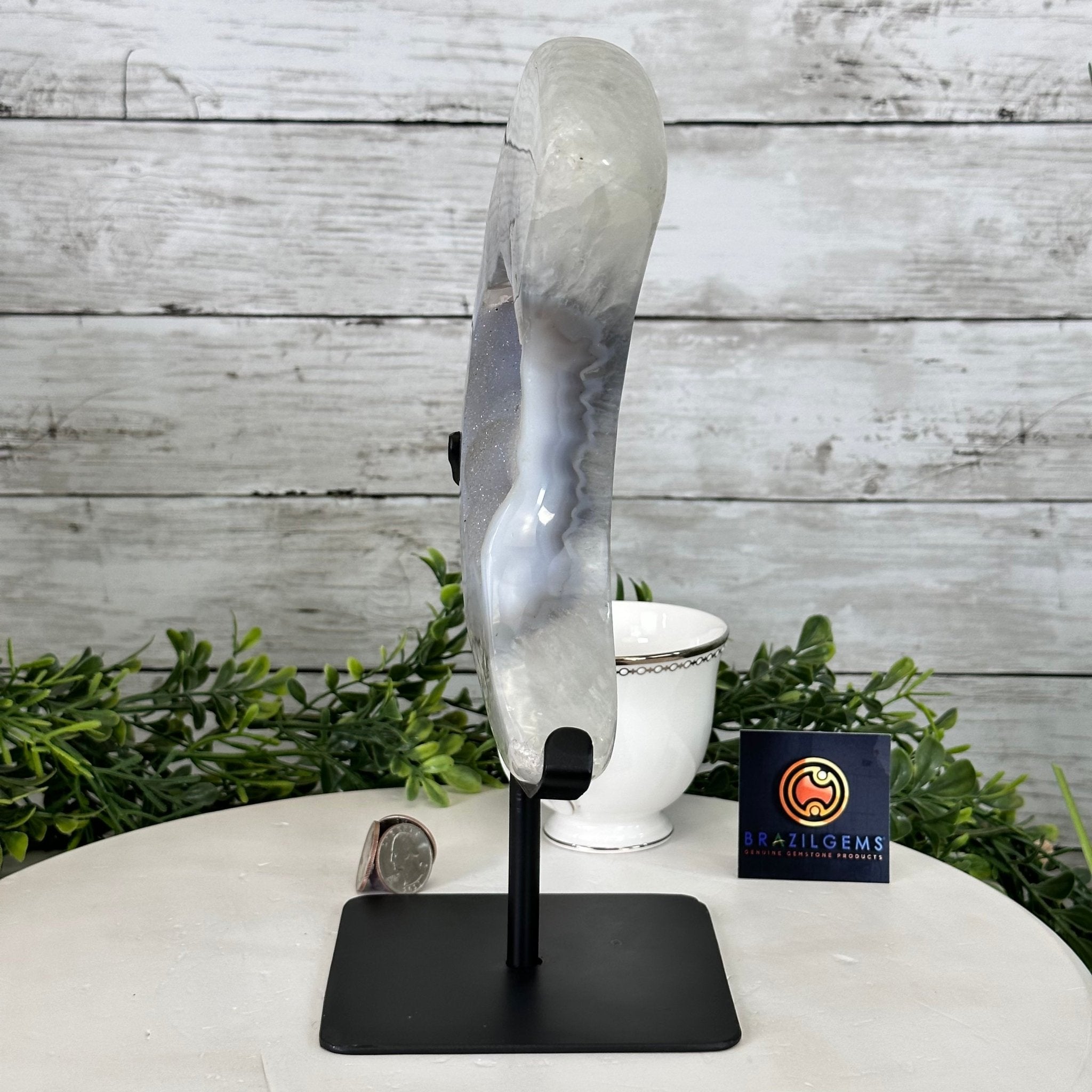 Polished Agate Crescent Moon on a Stand, 4.8 lbs & 11" Tall #5740NA-006 - Brazil GemsBrazil GemsPolished Agate Crescent Moon on a Stand, 4.8 lbs & 11" Tall #5740NA-006Crescent Moons5740NA-006