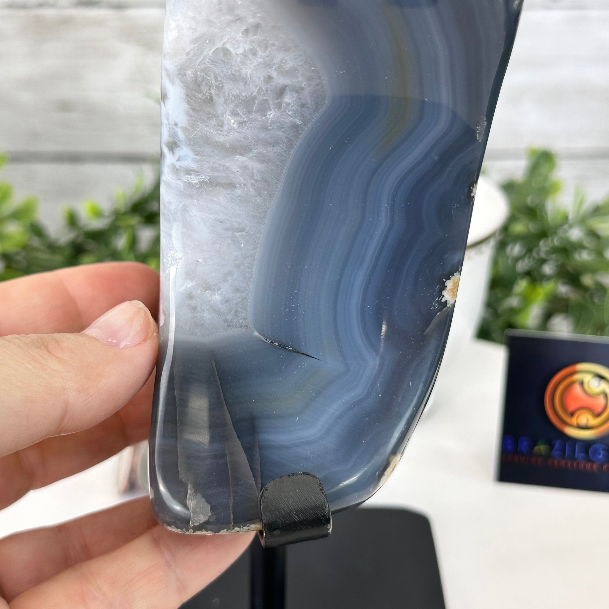 Polished Agate Crescent Moon on a Stand, 4.8 lbs & 9.4" Tall #5740NA-005 - Brazil GemsBrazil GemsPolished Agate Crescent Moon on a Stand, 4.8 lbs & 9.4" Tall #5740NA-005Crescent Moons5740NA-005