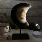 Polished Agate Crescent Moon on a Stand, 4.8 lbs & 9.4" Tall #5740NA-005 - Brazil GemsBrazil GemsPolished Agate Crescent Moon on a Stand, 4.8 lbs & 9.4" Tall #5740NA-005Crescent Moons5740NA-005