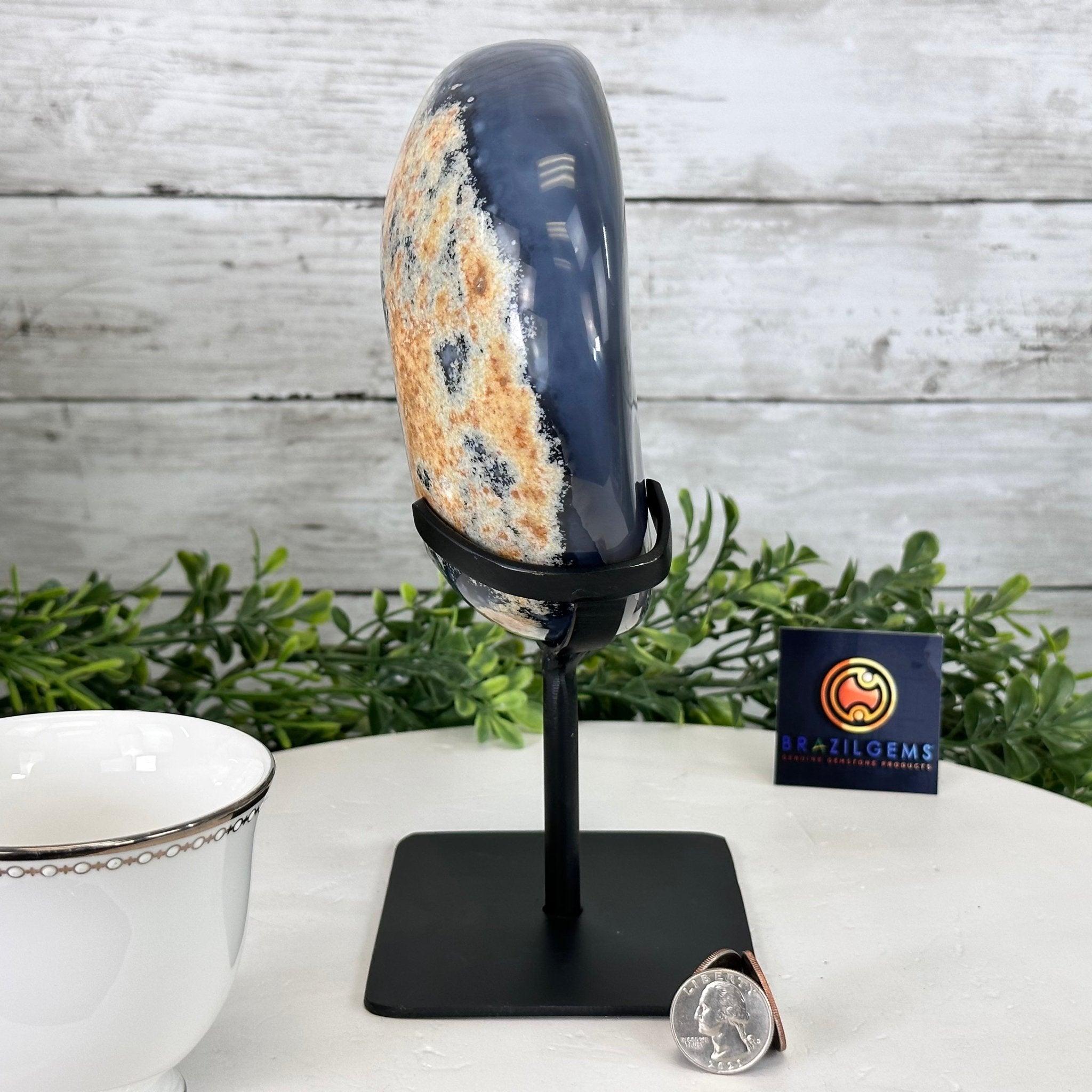 Polished Agate Crescent Moon on a Stand, 4.8 lbs & 9.4" Tall #5740NA-005 - Brazil GemsBrazil GemsPolished Agate Crescent Moon on a Stand, 4.8 lbs & 9.4" Tall #5740NA-005Crescent Moons5740NA-005