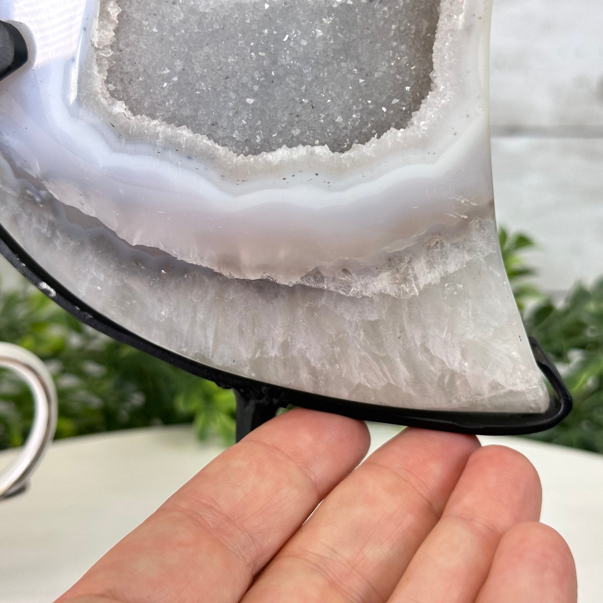 Polished Agate Crescent Moon on a Stand, 5.3 lbs & 9.8" Tall #5740NA-010 by Brazil Gems - Brazil GemsBrazil GemsPolished Agate Crescent Moon on a Stand, 5.3 lbs & 9.8" Tall #5740NA-010 by Brazil GemsCrescent Moons5740NA-010