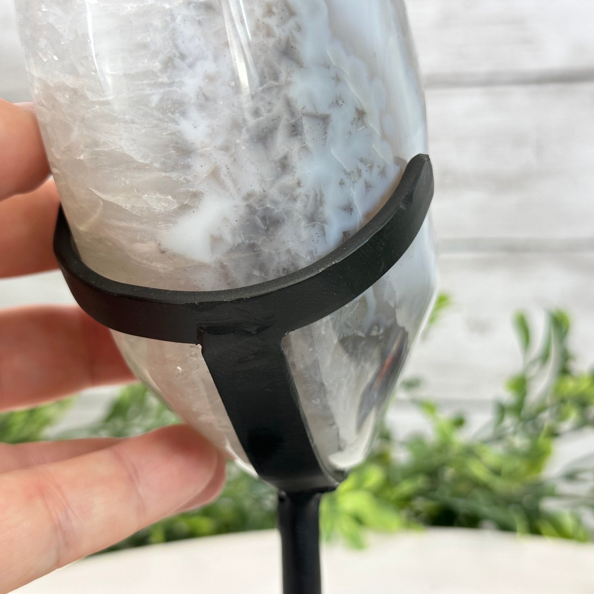 Polished Agate Crescent Moon on a Stand, 5.3 lbs & 9.8" Tall #5740NA-010 by Brazil Gems - Brazil GemsBrazil GemsPolished Agate Crescent Moon on a Stand, 5.3 lbs & 9.8" Tall #5740NA-010 by Brazil GemsCrescent Moons5740NA-010