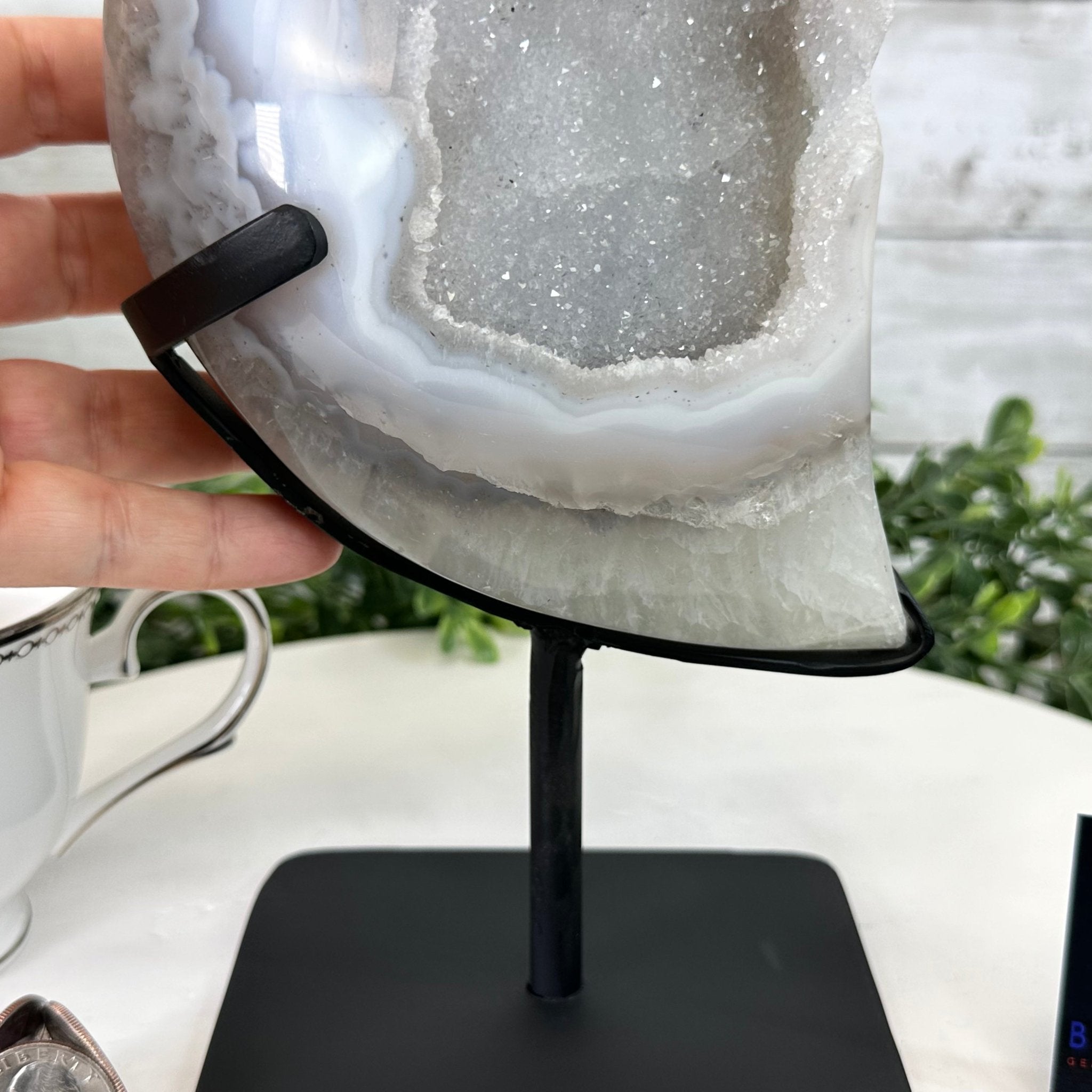 Polished Agate Crescent Moon on a Stand, 5.3 lbs & 9.8" Tall #5740NA-010 by Brazil Gems - Brazil GemsBrazil GemsPolished Agate Crescent Moon on a Stand, 5.3 lbs & 9.8" Tall #5740NA-010 by Brazil GemsCrescent Moons5740NA-010