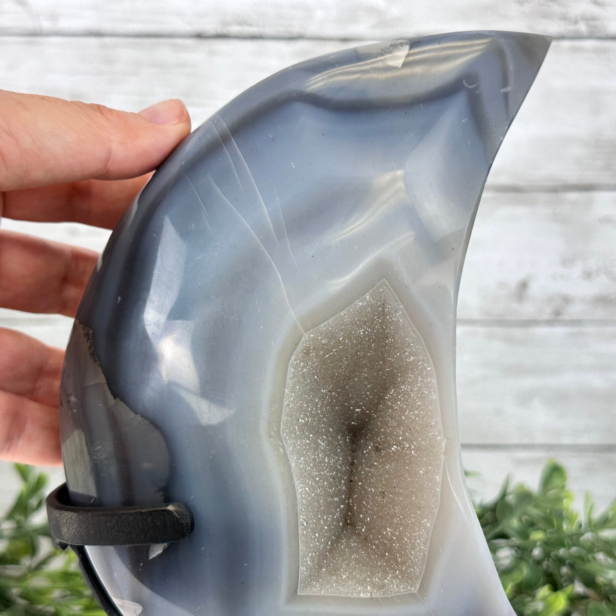 Polished Agate Crescent Moon on a Stand, 6.4 lbs & 10.5" Tall #5740NA-012 by Brazil Gems - Brazil GemsBrazil GemsPolished Agate Crescent Moon on a Stand, 6.4 lbs & 10.5" Tall #5740NA-012 by Brazil GemsCrescent Moons5740NA-012
