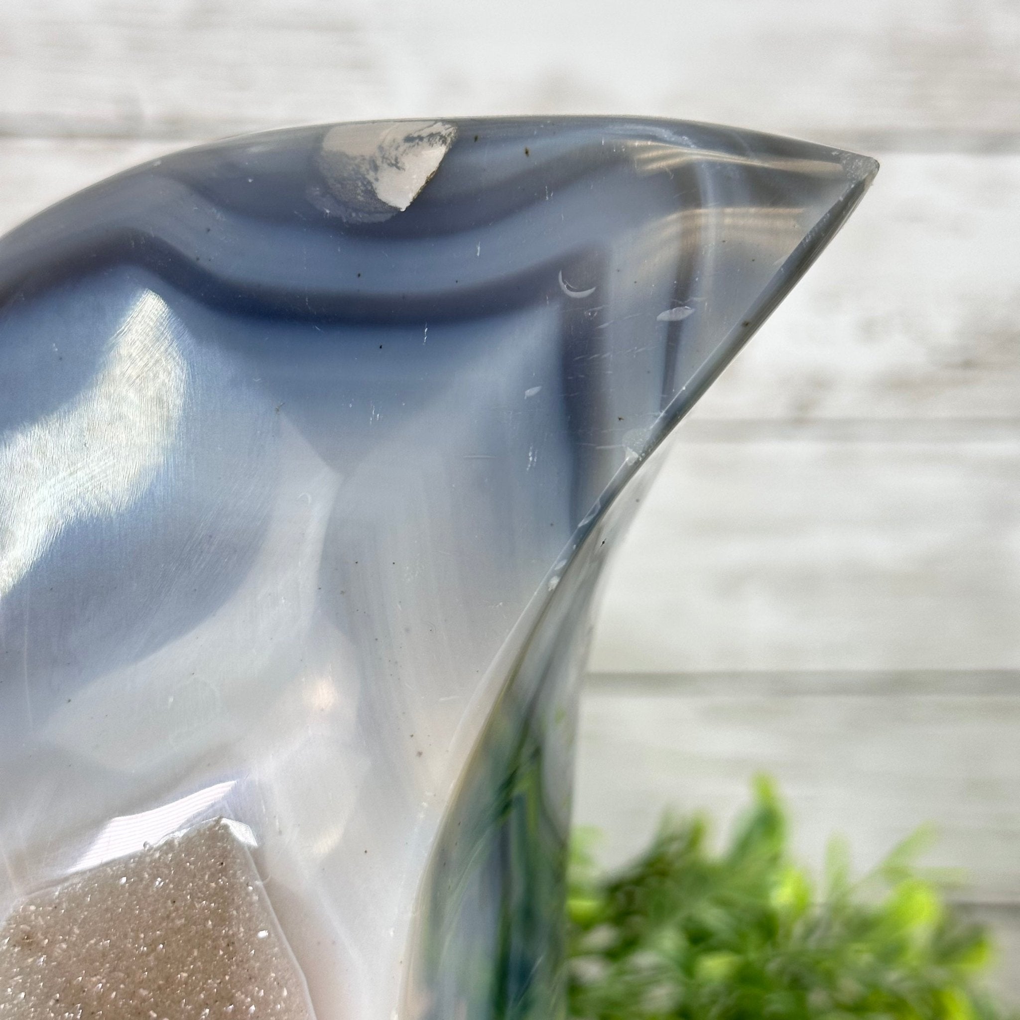 Polished Agate Crescent Moon on a Stand, 6.4 lbs & 10.5" Tall #5740NA-012 by Brazil Gems - Brazil GemsBrazil GemsPolished Agate Crescent Moon on a Stand, 6.4 lbs & 10.5" Tall #5740NA-012 by Brazil GemsCrescent Moons5740NA-012