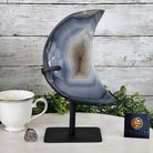 Polished Agate Crescent Moon on a Stand, 6.4 lbs & 10.5" Tall #5740NA-012 by Brazil Gems - Brazil GemsBrazil GemsPolished Agate Crescent Moon on a Stand, 6.4 lbs & 10.5" Tall #5740NA-012 by Brazil GemsCrescent Moons5740NA-012