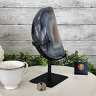 Polished Agate Crescent Moon on a Stand, 6.4 lbs & 10.5" Tall #5740NA-012 by Brazil Gems - Brazil GemsBrazil GemsPolished Agate Crescent Moon on a Stand, 6.4 lbs & 10.5" Tall #5740NA-012 by Brazil GemsCrescent Moons5740NA-012