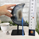 Polished Agate Crescent Moon on a Stand, 6.4 lbs & 10.5" Tall #5740NA-012 by Brazil Gems - Brazil GemsBrazil GemsPolished Agate Crescent Moon on a Stand, 6.4 lbs & 10.5" Tall #5740NA-012 by Brazil GemsCrescent Moons5740NA-012