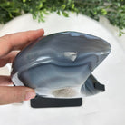 Polished Agate Crescent Moon on a Stand, 6.4 lbs & 10.5" Tall #5740NA-012 by Brazil Gems - Brazil GemsBrazil GemsPolished Agate Crescent Moon on a Stand, 6.4 lbs & 10.5" Tall #5740NA-012 by Brazil GemsCrescent Moons5740NA-012