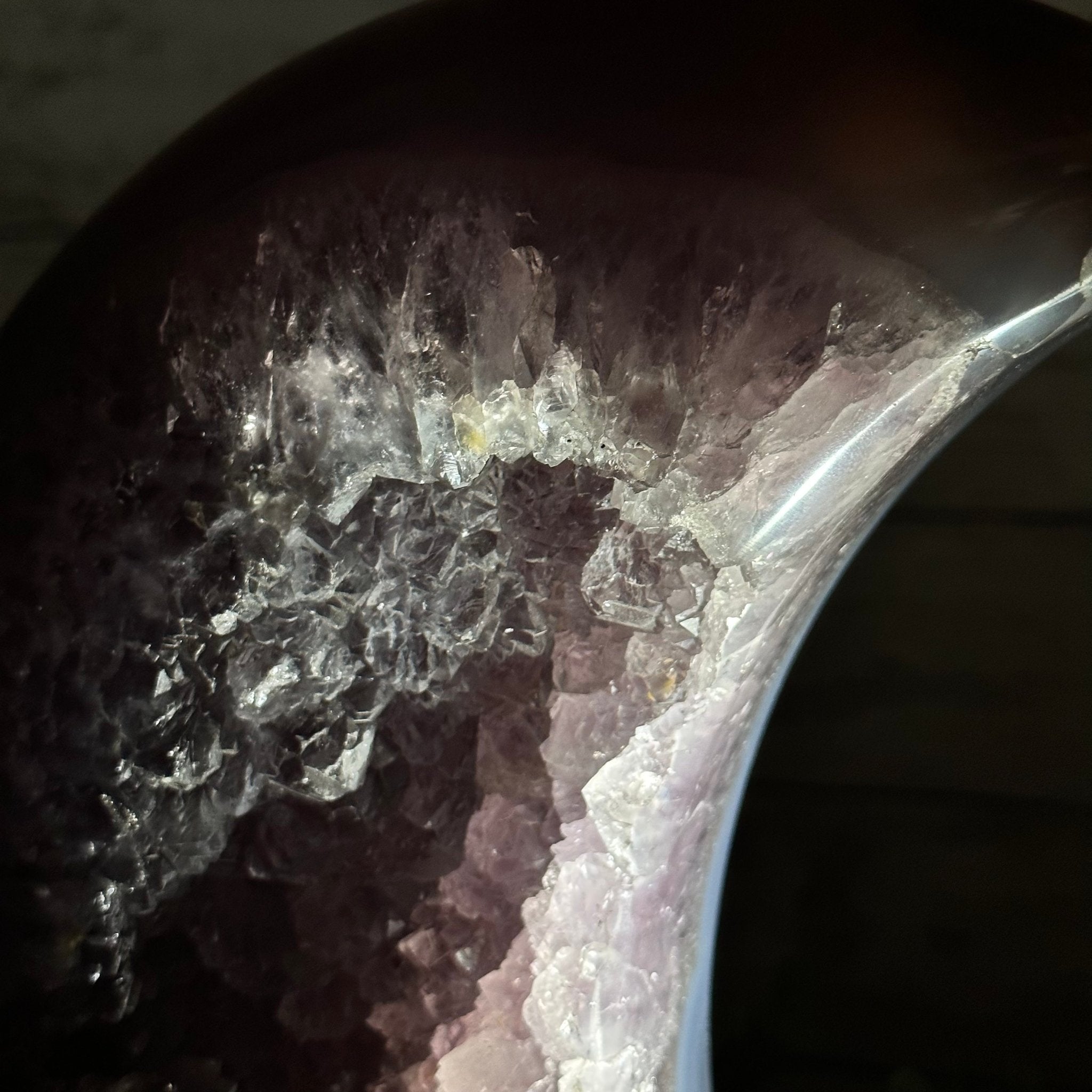 Polished Agate Crescent Moon on a Stand, 8 lbs & 11.75" Tall #5740NA-015 by Brazil Gems - Brazil GemsBrazil GemsPolished Agate Crescent Moon on a Stand, 8 lbs & 11.75" Tall #5740NA-015 by Brazil GemsCrescent Moons5740NA-015