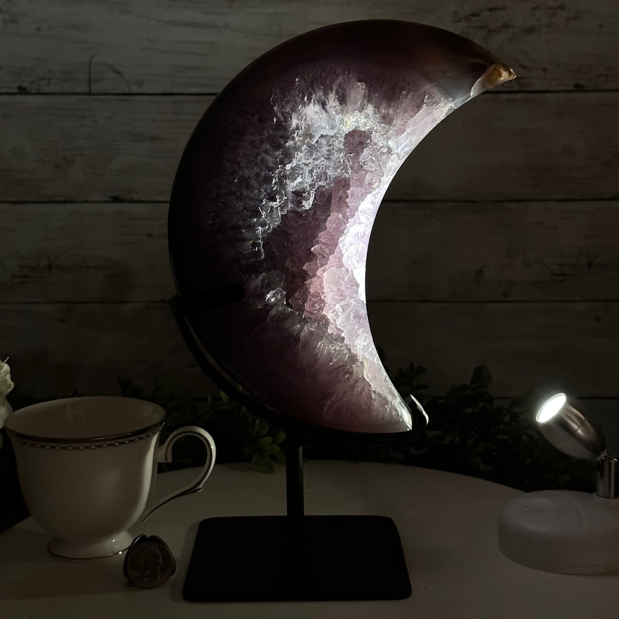 Polished Agate Crescent Moon on a Stand, 8 lbs & 11.75" Tall #5740NA-015 by Brazil Gems - Brazil GemsBrazil GemsPolished Agate Crescent Moon on a Stand, 8 lbs & 11.75" Tall #5740NA-015 by Brazil GemsCrescent Moons5740NA-015