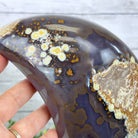 Polished Agate Crescent Moon on a Stand, 8 lbs & 11.75" Tall #5740NA-015 by Brazil Gems - Brazil GemsBrazil GemsPolished Agate Crescent Moon on a Stand, 8 lbs & 11.75" Tall #5740NA-015 by Brazil GemsCrescent Moons5740NA-015