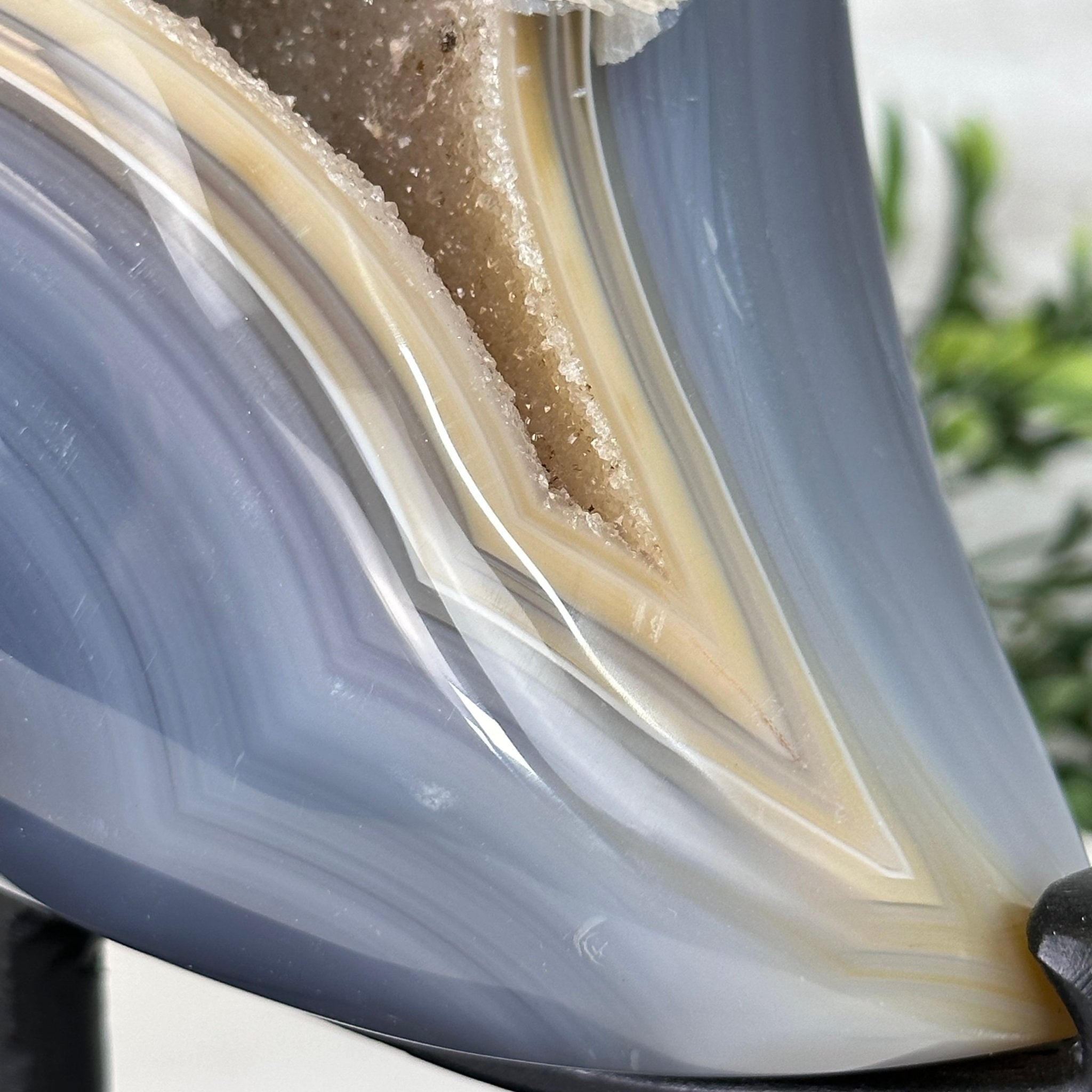 Polished Agate Crescent Moon on a Stand, 9.2 lbs & 11.6" Tall #5740NA-016 by Brazil Gems - Brazil GemsBrazil GemsPolished Agate Crescent Moon on a Stand, 9.2 lbs & 11.6" Tall #5740NA-016 by Brazil GemsCrescent Moons5740NA-016