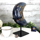 Polished Agate Crescent Moon on a Stand, 9.2 lbs & 11.6" Tall #5740NA-016 by Brazil Gems - Brazil GemsBrazil GemsPolished Agate Crescent Moon on a Stand, 9.2 lbs & 11.6" Tall #5740NA-016 by Brazil GemsCrescent Moons5740NA-016