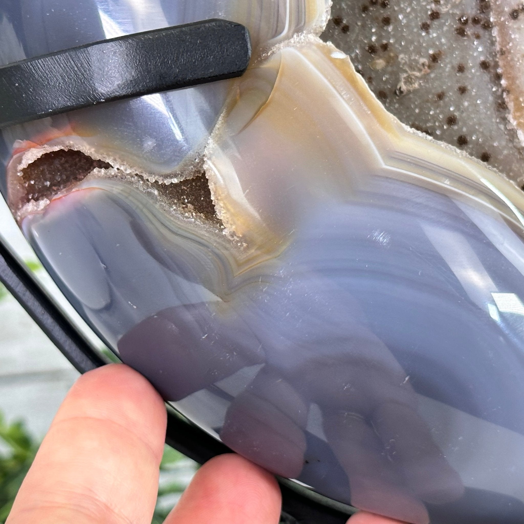 Polished Agate Crescent Moon on a Stand, 9.2 lbs & 11.6" Tall #5740NA-016 by Brazil Gems - Brazil GemsBrazil GemsPolished Agate Crescent Moon on a Stand, 9.2 lbs & 11.6" Tall #5740NA-016 by Brazil GemsCrescent Moons5740NA-016