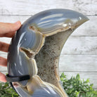 Polished Agate Crescent Moon on a Stand, 9.2 lbs & 11.6" Tall #5740NA-016 by Brazil Gems - Brazil GemsBrazil GemsPolished Agate Crescent Moon on a Stand, 9.2 lbs & 11.6" Tall #5740NA-016 by Brazil GemsCrescent Moons5740NA-016