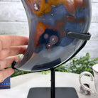 Polished Agate Crescent Moon on a Stand, 9.2 lbs & 11.6" Tall #5740NA-016 by Brazil Gems - Brazil GemsBrazil GemsPolished Agate Crescent Moon on a Stand, 9.2 lbs & 11.6" Tall #5740NA-016 by Brazil GemsCrescent Moons5740NA-016