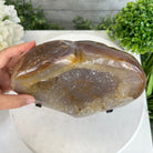 Polished Agate Heart Geode on a Metal Stand, 10 lbs & 8.8" Tall, Model #5468-0085 by Brazil Gems - Brazil GemsBrazil GemsPolished Agate Heart Geode on a Metal Stand, 10 lbs & 8.8" Tall, Model #5468-0085 by Brazil GemsHearts5468-0085