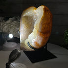 Polished Agate Heart Geode on a Metal Stand, 10 lbs & 8.8" Tall, Model #5468-0085 by Brazil Gems - Brazil GemsBrazil GemsPolished Agate Heart Geode on a Metal Stand, 10 lbs & 8.8" Tall, Model #5468-0085 by Brazil GemsHearts5468-0085