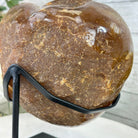 Polished Agate Heart Geode on a Metal Stand, 10 lbs & 8.8" Tall, Model #5468-0085 by Brazil Gems - Brazil GemsBrazil GemsPolished Agate Heart Geode on a Metal Stand, 10 lbs & 8.8" Tall, Model #5468-0085 by Brazil GemsHearts5468-0085