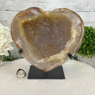 Polished Agate Heart Geode on a Metal Stand, 10 lbs & 8.8" Tall, Model #5468-0085 by Brazil Gems - Brazil GemsBrazil GemsPolished Agate Heart Geode on a Metal Stand, 10 lbs & 8.8" Tall, Model #5468-0085 by Brazil GemsHearts5468-0085