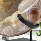 Polished Agate Heart Geode on a Metal Stand, 10 lbs & 8.8" Tall, Model #5468-0085 by Brazil Gems - Brazil GemsBrazil GemsPolished Agate Heart Geode on a Metal Stand, 10 lbs & 8.8" Tall, Model #5468-0085 by Brazil GemsHearts5468-0085