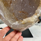 Polished Agate Heart Geode on a Metal Stand, 10 lbs & 8.8" Tall, Model #5468-0085 by Brazil Gems - Brazil GemsBrazil GemsPolished Agate Heart Geode on a Metal Stand, 10 lbs & 8.8" Tall, Model #5468-0085 by Brazil GemsHearts5468-0085