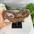 Polished Agate Heart Geode on a Metal Stand, 10 lbs & 8.8" Tall, Model #5468-0085 by Brazil Gems - Brazil GemsBrazil GemsPolished Agate Heart Geode on a Metal Stand, 10 lbs & 8.8" Tall, Model #5468-0085 by Brazil GemsHearts5468-0085