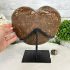 Polished Agate Heart Geode on a Metal Stand, 10 lbs & 8.8" Tall, Model #5468-0085 by Brazil Gems - Brazil GemsBrazil GemsPolished Agate Heart Geode on a Metal Stand, 10 lbs & 8.8" Tall, Model #5468-0085 by Brazil GemsHearts5468-0085