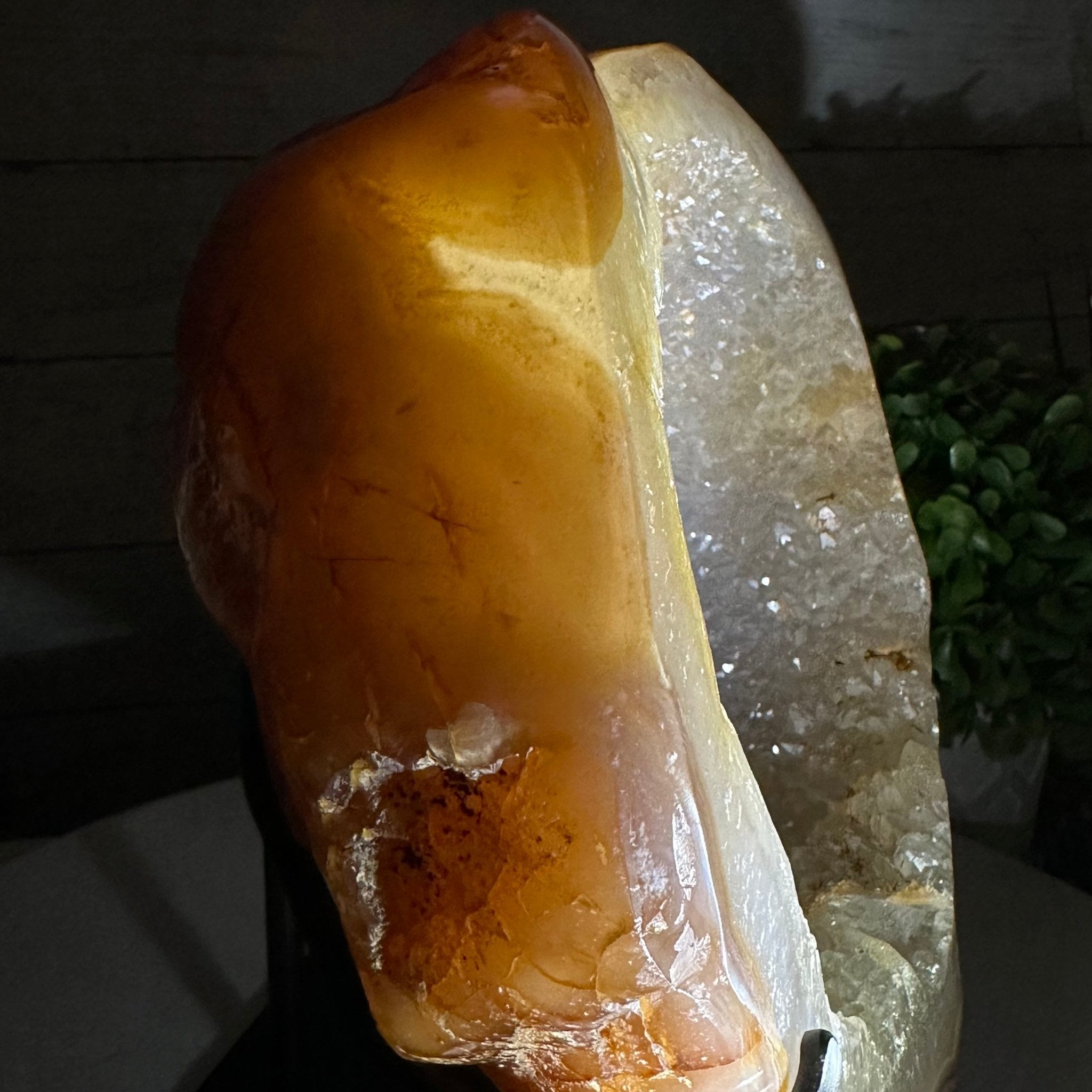Polished Agate Heart Geode on a Metal Stand, 10 lbs & 8.8" Tall, Model #5468-0085 by Brazil Gems - Brazil GemsBrazil GemsPolished Agate Heart Geode on a Metal Stand, 10 lbs & 8.8" Tall, Model #5468-0085 by Brazil GemsHearts5468-0085