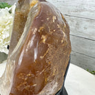 Polished Agate Heart Geode on a Metal Stand, 10 lbs & 8.8" Tall, Model #5468-0085 by Brazil Gems - Brazil GemsBrazil GemsPolished Agate Heart Geode on a Metal Stand, 10 lbs & 8.8" Tall, Model #5468-0085 by Brazil GemsHearts5468-0085