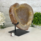 Polished Agate Heart Geode on a Metal Stand, 10 lbs & 8.8" Tall, Model #5468-0085 by Brazil Gems - Brazil GemsBrazil GemsPolished Agate Heart Geode on a Metal Stand, 10 lbs & 8.8" Tall, Model #5468-0085 by Brazil GemsHearts5468-0085