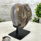 Polished Agate Heart Geode on a Metal Stand, 1.4 lbs & 4.4" Tall, Model #5468-0023 by Brazil Gems - Brazil GemsBrazil GemsPolished Agate Heart Geode on a Metal Stand, 1.4 lbs & 4.4" Tall, Model #5468-0023 by Brazil GemsHearts5468-0023