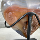 Polished Agate Heart Geode on a Metal Stand, 1.4 lbs & 4.4" Tall, Model #5468-0023 by Brazil Gems - Brazil GemsBrazil GemsPolished Agate Heart Geode on a Metal Stand, 1.4 lbs & 4.4" Tall, Model #5468-0023 by Brazil GemsHearts5468-0023