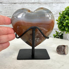 Polished Agate Heart Geode on a Metal Stand, 1.4 lbs & 4.4" Tall, Model #5468-0023 by Brazil Gems - Brazil GemsBrazil GemsPolished Agate Heart Geode on a Metal Stand, 1.4 lbs & 4.4" Tall, Model #5468-0023 by Brazil GemsHearts5468-0023