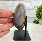 Polished Agate Heart Geode on a Metal Stand, 1.4 lbs & 4.4" Tall, Model #5468-0023 by Brazil Gems - Brazil GemsBrazil GemsPolished Agate Heart Geode on a Metal Stand, 1.4 lbs & 4.4" Tall, Model #5468-0023 by Brazil GemsHearts5468-0023