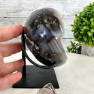 Polished Agate Heart Geode on a Metal Stand, 1.9 lbs & 4.5" Tall, Model #5468-0033 by Brazil Gems - Brazil GemsBrazil GemsPolished Agate Heart Geode on a Metal Stand, 1.9 lbs & 4.5" Tall, Model #5468-0033 by Brazil GemsHearts5468-0033