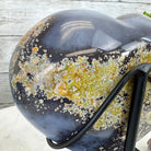 Polished Agate Heart Geode on a Metal Stand, 2.1 lbs & 5" Tall, Model #5468-0063 by Brazil Gems - Brazil GemsBrazil GemsPolished Agate Heart Geode on a Metal Stand, 2.1 lbs & 5" Tall, Model #5468-0063 by Brazil GemsHearts5468-0063