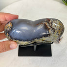 Polished Agate Heart Geode on a Metal Stand, 2.1 lbs & 5" Tall, Model #5468-0063 by Brazil Gems - Brazil GemsBrazil GemsPolished Agate Heart Geode on a Metal Stand, 2.1 lbs & 5" Tall, Model #5468-0063 by Brazil GemsHearts5468-0063