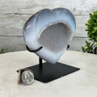 Polished Agate Heart Geode on a Metal Stand, 2.1 lbs & 5" Tall, Model #5468-0063 by Brazil Gems - Brazil GemsBrazil GemsPolished Agate Heart Geode on a Metal Stand, 2.1 lbs & 5" Tall, Model #5468-0063 by Brazil GemsHearts5468-0063