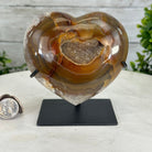 Polished Agate Heart Geode on a Metal Stand, 2.2 lbs & 4.8" Tall, Model #5468-0029 by Brazil Gems - Brazil GemsBrazil GemsPolished Agate Heart Geode on a Metal Stand, 2.2 lbs & 4.8" Tall, Model #5468-0029 by Brazil GemsHearts5468-0029