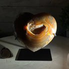 Polished Agate Heart Geode on a Metal Stand, 2.2 lbs & 4.8" Tall, Model #5468-0029 by Brazil Gems - Brazil GemsBrazil GemsPolished Agate Heart Geode on a Metal Stand, 2.2 lbs & 4.8" Tall, Model #5468-0029 by Brazil GemsHearts5468-0029