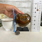 Polished Agate Heart Geode on a Metal Stand, 2.2 lbs & 4.8" Tall, Model #5468-0029 by Brazil Gems - Brazil GemsBrazil GemsPolished Agate Heart Geode on a Metal Stand, 2.2 lbs & 4.8" Tall, Model #5468-0029 by Brazil GemsHearts5468-0029