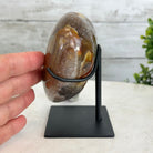 Polished Agate Heart Geode on a Metal Stand, 2.2 lbs & 4.8" Tall, Model #5468-0029 by Brazil Gems - Brazil GemsBrazil GemsPolished Agate Heart Geode on a Metal Stand, 2.2 lbs & 4.8" Tall, Model #5468-0029 by Brazil GemsHearts5468-0029