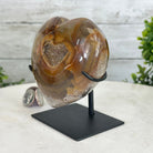 Polished Agate Heart Geode on a Metal Stand, 2.2 lbs & 4.8" Tall, Model #5468-0029 by Brazil Gems - Brazil GemsBrazil GemsPolished Agate Heart Geode on a Metal Stand, 2.2 lbs & 4.8" Tall, Model #5468-0029 by Brazil GemsHearts5468-0029
